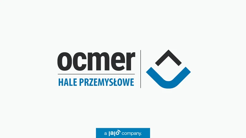 Explainer przed spotkaniem sprzedażowym B2B 10 Plansza końcowa filmu z logo Ocmer hale przemysłowe