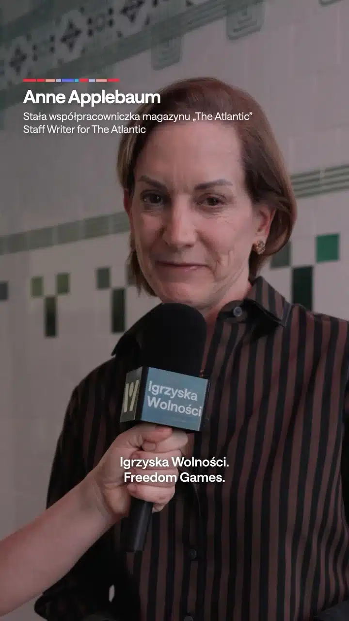 Rolki z eventu oddawane tego samego dnia 2 Kadr rolki z Anne Applebaum na Igrzyskach Wolności